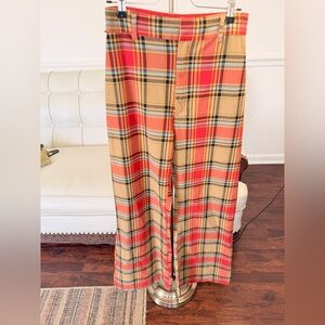 Free People Plaid Pants ✨ Red and Tan